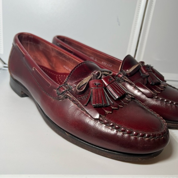 Nordstrom Burgundy Kiltie Tassel Loafers USA Mens 8 1/2 D 527109 - Picture 2 of 11